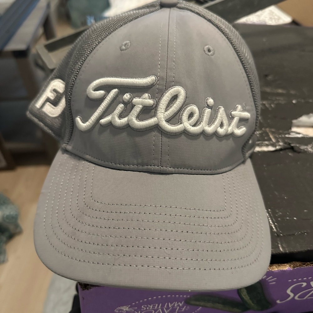 Titleist Gray Mesh Cap with white logo